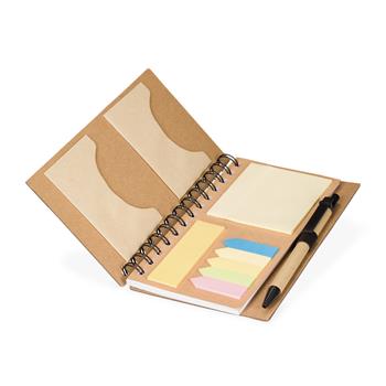 brindes ecológicos Caderno Ecológico com Caneta e Autoadesivos