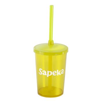 brindes para o dia mundial da água Copo 350 ml Com Tampa e Canudo