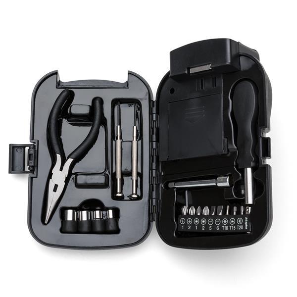Kit ferramenta 19 peças com lanterna personalizado - brinde corporativo Dia dos Pais
