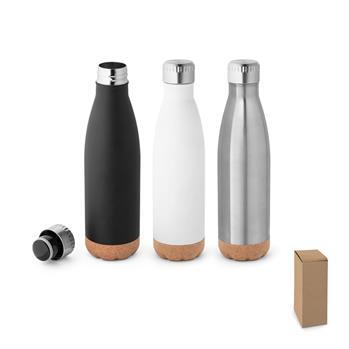 Garrafa térmica squeeze em aço inox com base em cortiça personalizada - brinde corporativo Dia dos Pais
