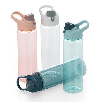 Squeeze Plástica Personalizada 700 ml com Trava para o Bocal (ref. 18626) — quantidade mínima 50 unidades, disponível em 4 cores