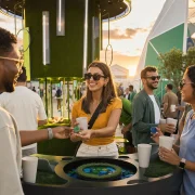 Público participa de experiência de marca inspirada em futebol em uma fan zone