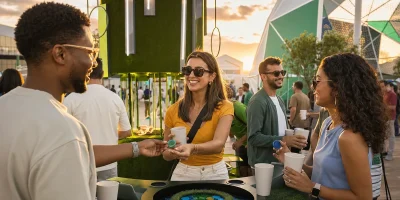 Público participa de experiência de marca inspirada em futebol em uma fan zone