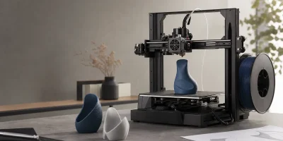 Impressora 3D produz protótipo de brinde personalizado em estúdio de design